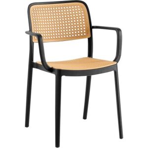 Stohovatelná židle Firt TYP 2 černá/béžová