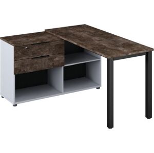 Rohový PC stůl Dius TYP8 šedá/beton tmavý