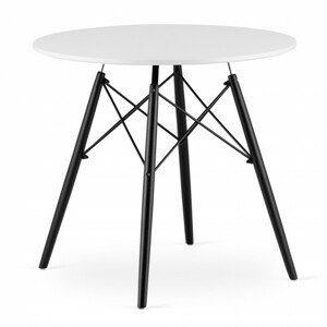 Kulatý stůl TODI 80 cm bílo černý