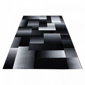 Koberec Miami čtverce šedo - černý