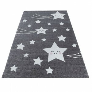 Dětský koberec Kids hvězdičky šedý