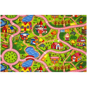 Dětský koberec Amazing Town růžové uličky
