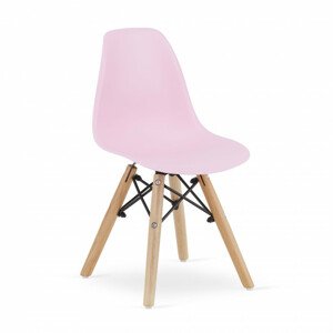 Set tří jídelních židlí ZUBI růžové (hnědé nohy) 3ks