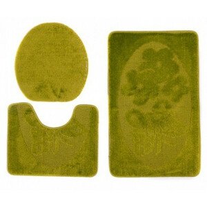 Sada koupelnových koberečků MONO 1125 zelený 4605 3PC Motýl