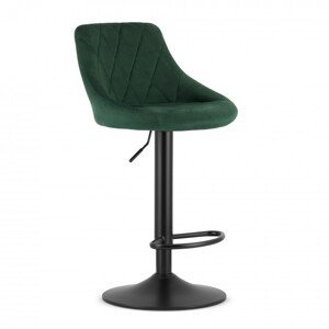 Set dvou barových židlí KAST - samet / zelené (černá noha) 2ks