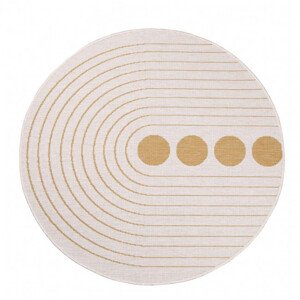 Oboustranný koberec DuoRug 5739 okrově žlutý kruh