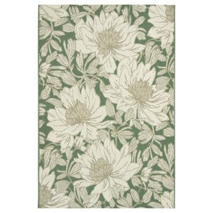 Šňůrkový koberec Foggia 16704/640 - květiny zeleň / krém