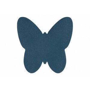 Koberec protiskluzový SHAPE 3150 Motýl Shaggy - modrý plyš