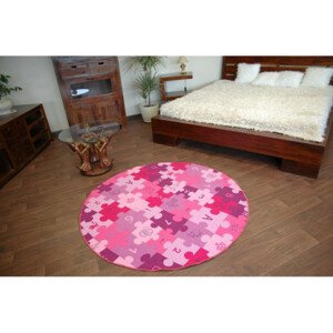 Dětský koberec PUZZLE fiolet kruh