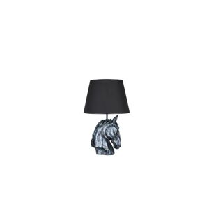 Tyrkysově-černá stolní lampa Kůň v moderním designu
