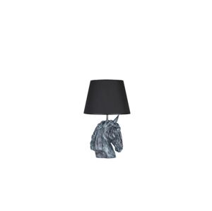 Patinovaně-černá stolní lampa Kůň v moderním designu