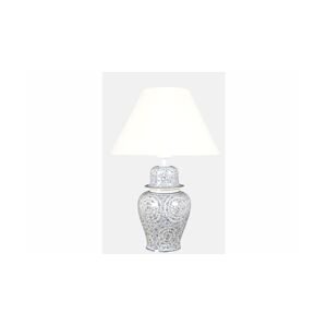 Smetanově bílá stolní lampa ve tvaru vázy Halic, Qdec Bleu Blanc