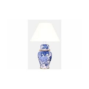 Smetanově bílá stolní lampa ve tvaru vázy List, Qdec Bleu Blanc