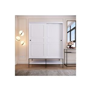 Bílá šatní skříň s dvěma posuvnými dveřmi Martin, 150 cm