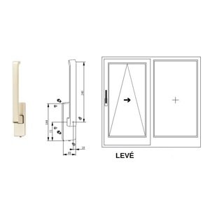 Klika pro posuvné dveře G-U Barva: EV2 nová stříbrná, Varianta: Levá