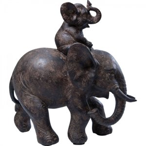 KARE Design Soška Slon s mládětem 19cm