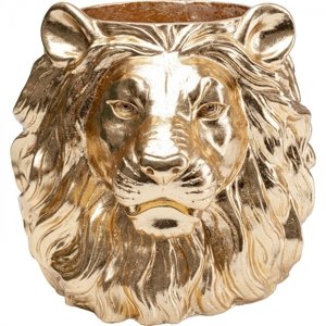KARE Design Dekorativní květináč Lion - zlatý
