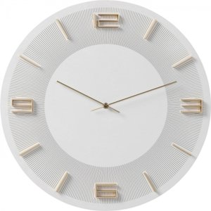 KARE Design Nástěnné hodiny Leonardo - bílozlaté