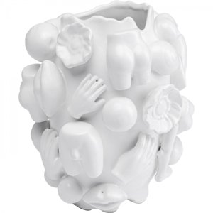 KARE Design Bílá kameninová váza Body Parts 25cm