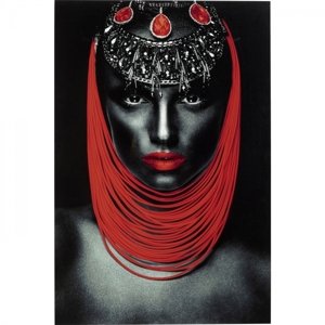 KARE Design Skleněný obraz Žena s rudými rty 80x120cm