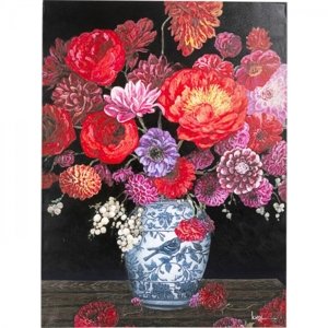 KARE Design Obraz na plátně Květiny v porcelánu 120x90cm