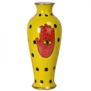 KARE Design Žlutá porcelánová váza Fatima 37cm