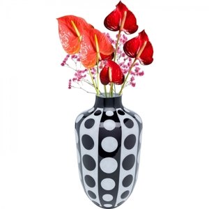 KARE Design Černobílá skleněná váza Brillar 45cm