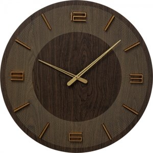 KARE Design Nástěnné hodiny Levi - hnědé, Ø60cm