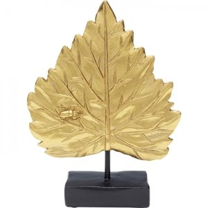 KARE Design Dekorace Leaves - zlatá 17cm
