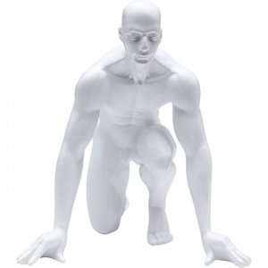 KARE Design Soška Muž Sprinter - bílá, 25cm