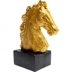 KARE Design Soška Busta Kůň Fidelis - zlatá, 21cm