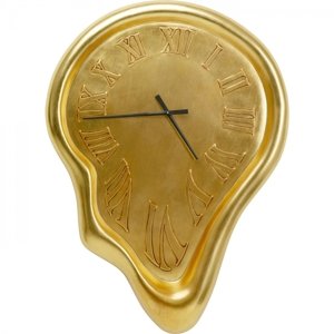 KARE Design Nástěnné hodiny Big Drop - zlaté, 92x127cm