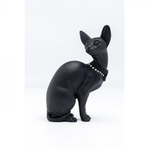 KARE Design Soška Kočka Sfinx - černá, 27cm