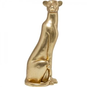 KARE Design Socha Leopard - zlatá, 150cm