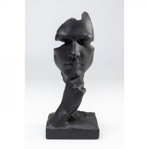 KARE Design Dekorace Quiet Face - černé, 31cm