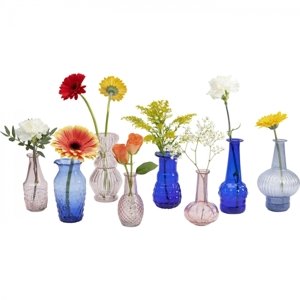 KARE Design Skleněné vázy Family Brit (set 8 kusů)