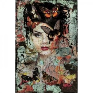 KARE Design Skleněný obraz Lady Butterfly 100x150cm