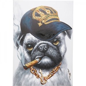 KARE Design Obraz na plátně Hip Hop Dog 70x100cm