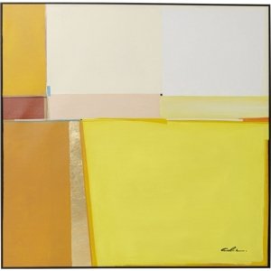 KARE Design Zarámovaný obraz Abstract Shapes Yellow 113x113cm