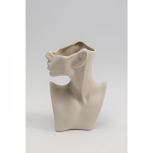 KARE Design Bílá kremacká váza Body Art 18cm