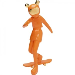 KARE Design Soška Skating Astronaut - oranžová, 33cm