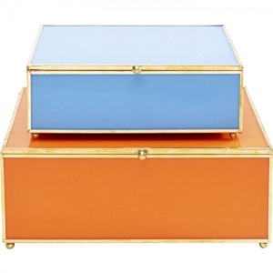 KARE Design Krabička na šperky Neomi Orange Blue (set 2 kusů)