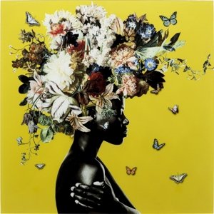 KARE Design Skleněný obraz Bouquet Beauty Yellow 100x100cm