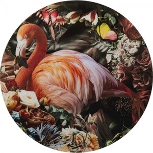 KARE Design Skleněný obraz Proud Flamingo Ø100cm