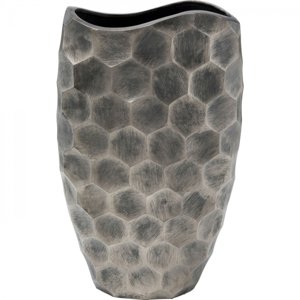 KARE Design Kovová váza Sacramento Comb - stříbrná, 59cm