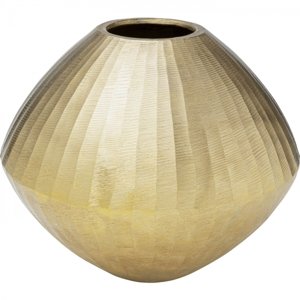 KARE Design Kovová váza Sacramento Carving - zlatá, 30cm
