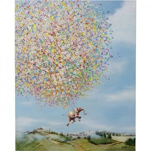 KARE Design Obraz na plátně Flying Elephant In Day 120x160cm
