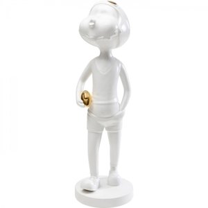 KARE Design Soška Žena se zlatým míčem - bílá, 41cm