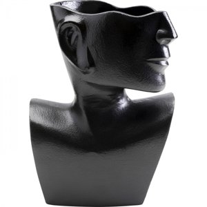 KARE Design Hliníková váza Rostro Side - černá, 27cm