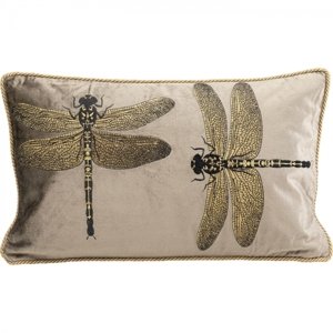 KARE Design Dekorativní polštář Glitter Dragonfly - hnědý, 50x30cm